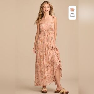 LUCKY BRAND PRINTED RUFFLE SLEEVE MAXI DRESS SIZE MEDIUM NWT